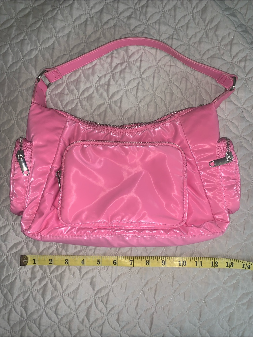 Sleek Pink Nylon Shoulder Bag - Casual Everyday Style NWOT